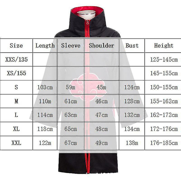 Tobi-dräkt för pojkar Obito-mask dräkt för barn vuxen lämplig för H 135cm-185cm Q One size XXL