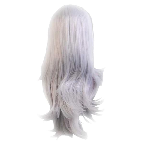 Silvervit Peruk 70cm Cosplay Kostym Vit