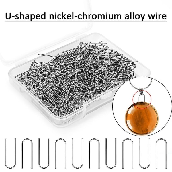 50pcs High Temp Nichrome Wire Jump Rings With Plastic Storage Box U Hanger Hooks For Pendant Ceramic