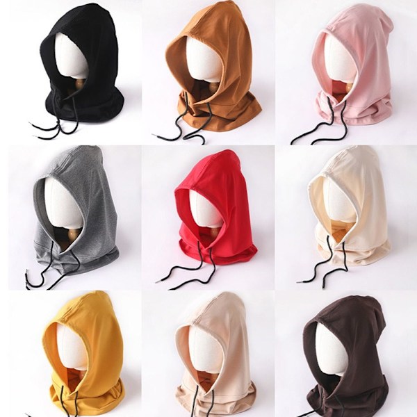 Bomuld Balaclava Let Tynd Hætte Halstørklæde BEIGE beige