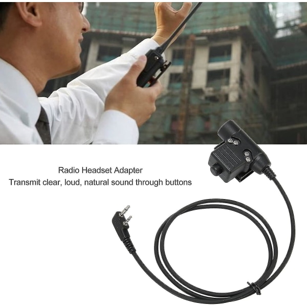 Radio Headset Adapter - Push To Talk Klar lyd Walkie Talkie høretelefonadapter til udskiftning