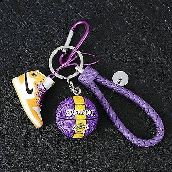 Klassisk 2022 1:6 Realistisk Min 3d Jordan Basketball Nøglering Med Mini Sko, Gul, 5cm