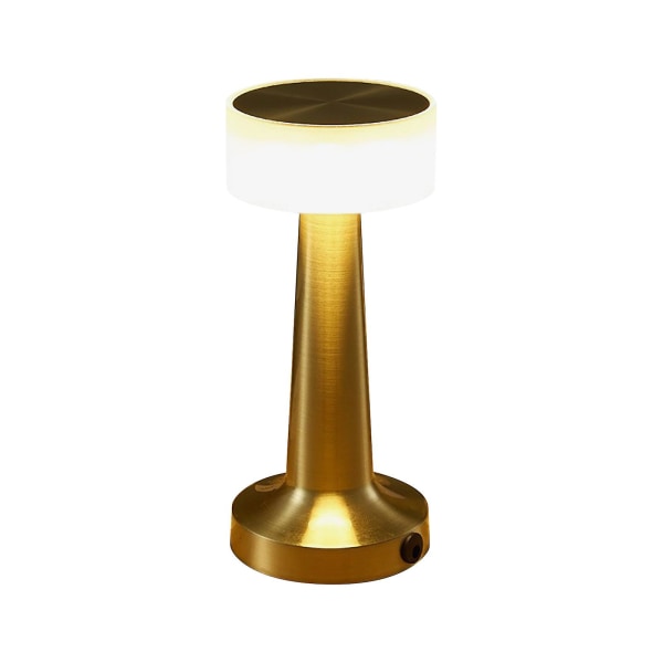 Lampe Batteridrevne bordlamper, genopladelig trådløs led skrivebordslampe med touch H, 3-niveau lysstyrke, usb øjenbeskyttelse dekoration natlampe Gold
