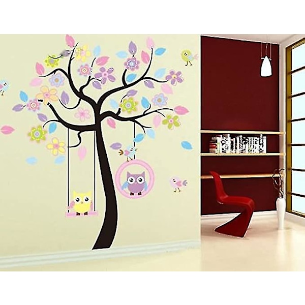 2 st uggla & träd väggdekal väggsticker ark 60 * 90 cm