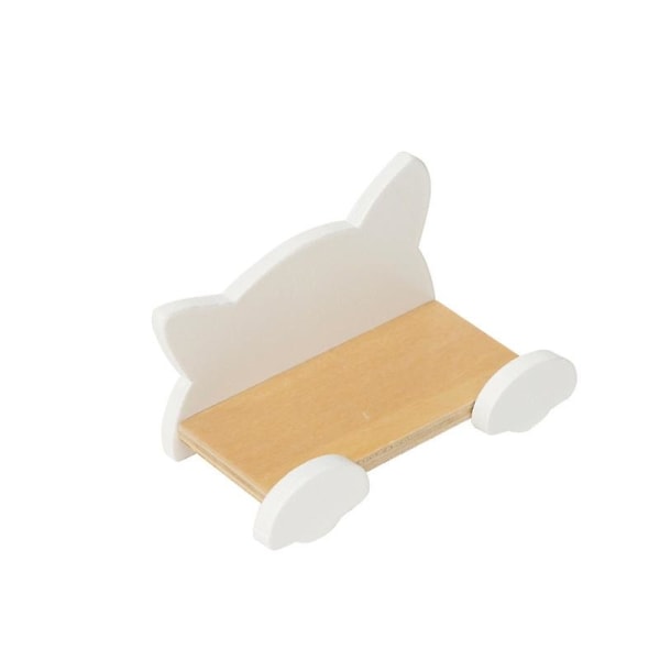 Pienoishuonekalut Lelunuket Talo Tee-se-itse-sisustustarvikkeet Mini 1:12 Valkoinen kissa puinen hylly