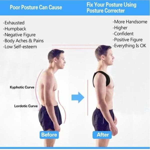 Professional back support from OTaS - Posture support - Back and shoulder correction L