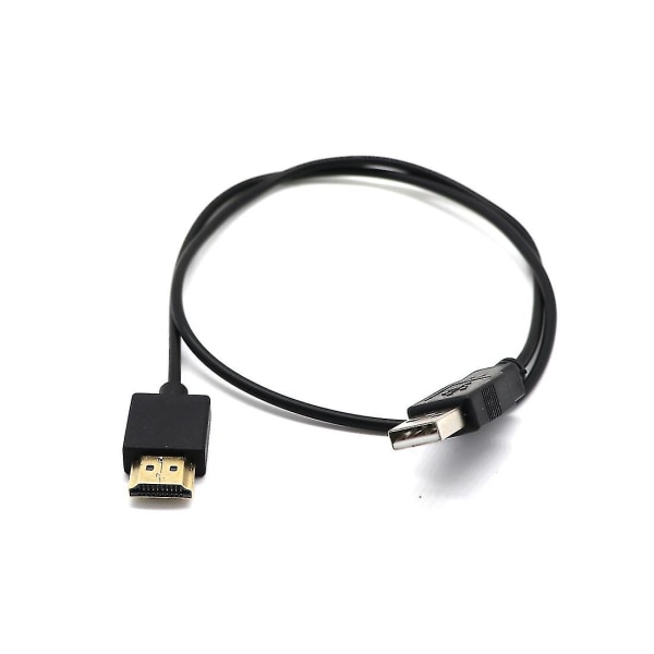 Hdmi 1.4 hann til Usb 2.0 plugg adapter kontakt ladekabel black