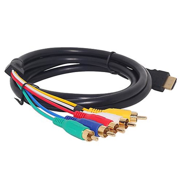 5ft Hdmi-kompatibel Han til 5-rca Rgb Audio Video Av Komponent Konverter Kabel Guldbelagt