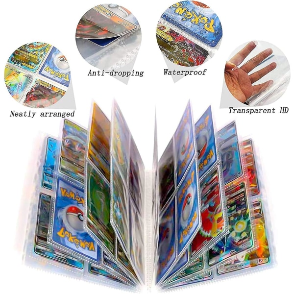 9 lommer 432 kort Anime Album Book Pikachu Favoritt Play Game Map Binder Folder Dragon