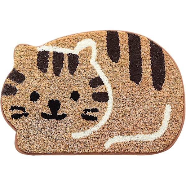 Badmattor, söt Kawaii kattmatta för badrum, matta för badkar, entré dörrmatta, halkfri vattenabsorberande badmatta