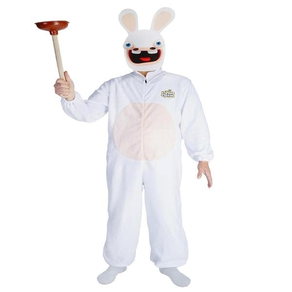 Dräkt med mask Raving Rabbids vuxen S/M
