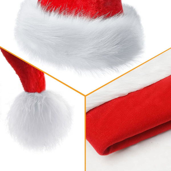 Jouluhattu - Joulupukin hattu aikuisille Unisex Velvet Comfort Extra Thicken Fur Xmas Hat