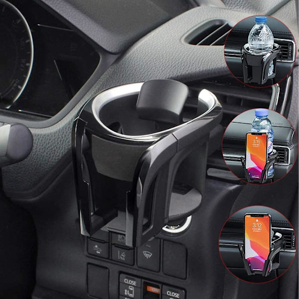 Bilhållare för mugghållare 2 i 1 Justerbar Smart Phone Mount Bracket Stativhållare för Iphone Bil Luftventilationshållare för varma drycker - Dryckeshållare