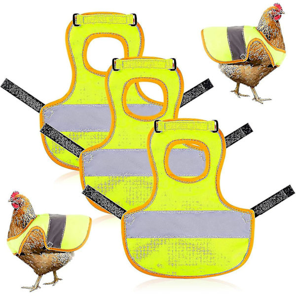 3 stk. Hønse Refleksvest Justerbar Kyllinge Sele Gå Kylling Høn Sadel Kyllinge Forhæng Til Høns Fjerbeskyttelse 3Pcs Green