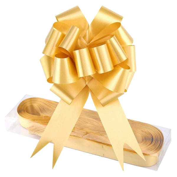 1 æske 30 pakke gyldne store båndtrækbuer til festvæg, gaveindpakning, jul, bryllup og døre (