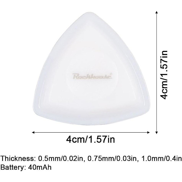 Led-gitarrplektrum, lysande gitarrplektrum, ukuleleplektrum, gitarrplektrum, automatiskt lysande plektrum för förbättrad scenprestanda White