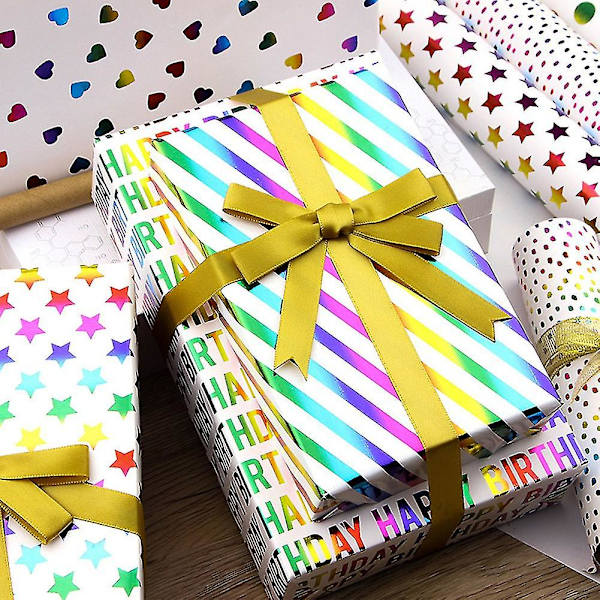 6 st presentpapper, färgat presentpapper