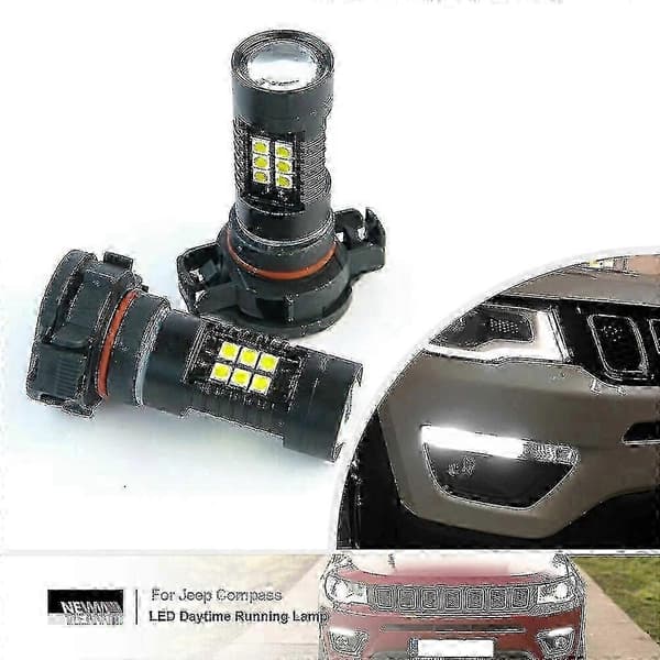 2x Canbus LED kjørelys for Jeep Compass 2017-2021 PSX24W
