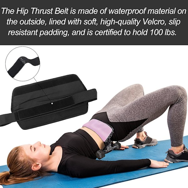 Höftstöt bälte för hantlar, Booty bälte för höftstöt, höftstöt pad för knäböj, utfall, glute bridges Pink