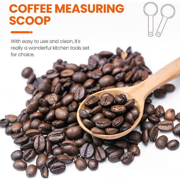 Kaffesked i trä av bok, Mått för kaffebönor, hela bönor, malda bönor eller te, kökstillbehör, kaffemått - 1 matsked, 15 ml Beech