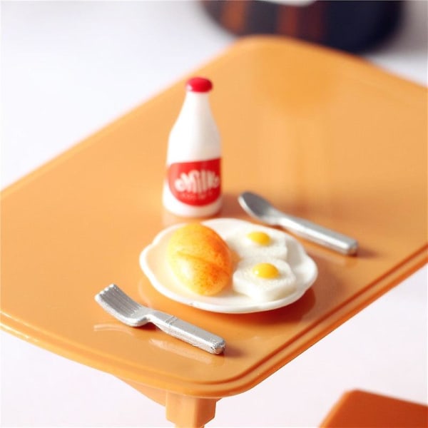 Miniatyr møbler leketøy dukkehus DIY dekorasjon tilbehør mini brød egg melk