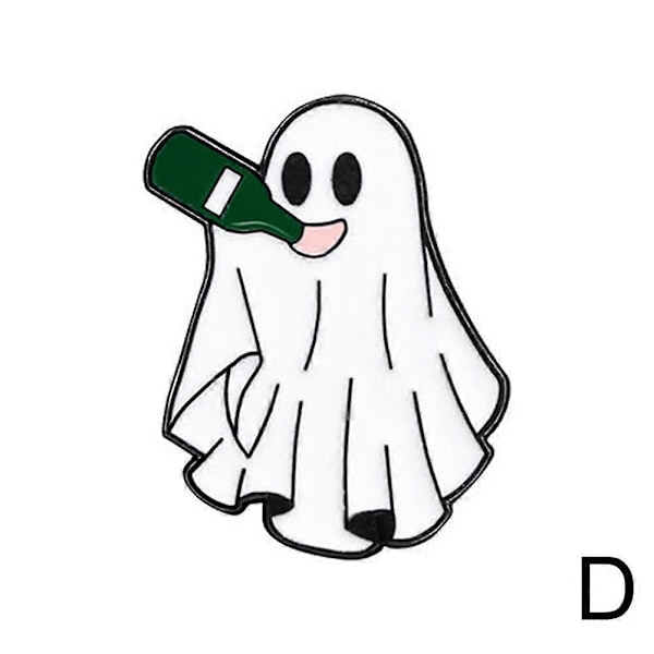 Söt Cartoon Spöke Emalj Brosch Kreativ Halloween Rolig Present Lapel Nål Style4