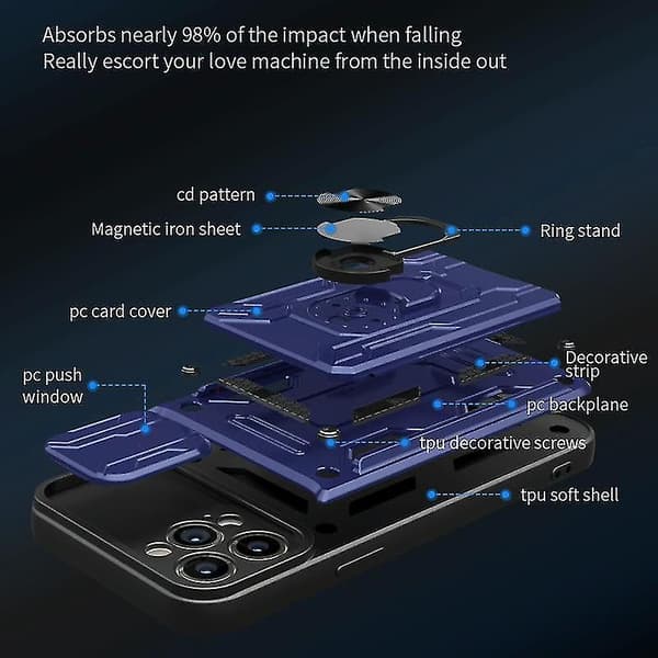 For Iphone 12 Pro Max Skyvbart Camshield Kort Telefondeksel (hvit)