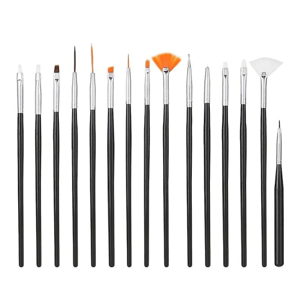 15 stk/sett Pro Nail Art Tegning Dotting Polish Makeup Pen børster Manikyrverktøy