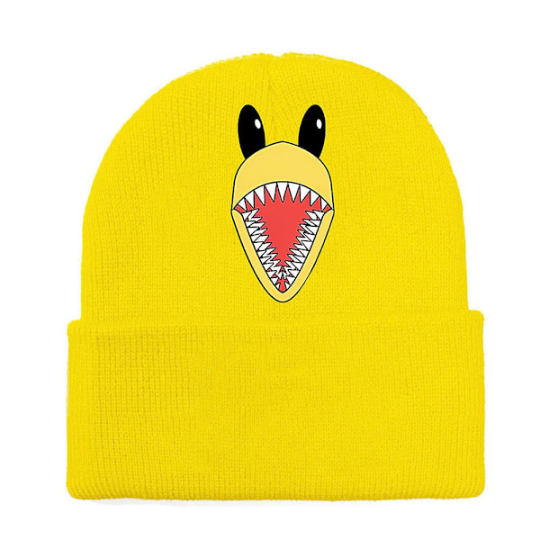 Barnens Roblox Rainbow Friends Tryckt Beanie Hatt Vinter Varm Stickad Stretch Mössa Gåvor Yellow