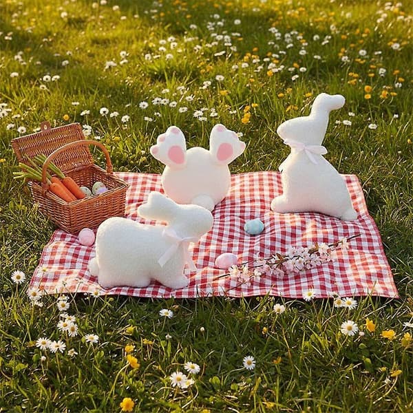 Påskehare-numseformet pude, forårsvarm hjemmeatmosfæreindretning, sofaornament, feriegave Rabbit butt