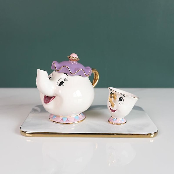 Ny Skønheden og Udyret Mrs. Potts Chip Tekande Kop Sæt Tekander Krus Dejlig Julegave