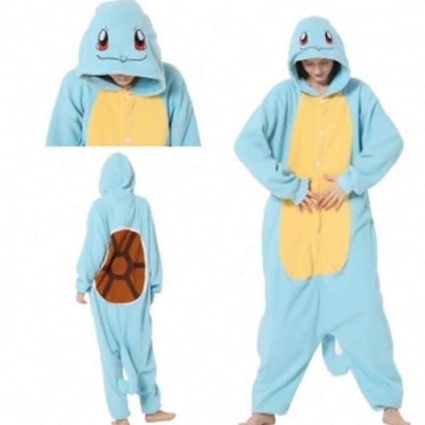 Squirtle Onesie Pyjamas för höst vinter termiska hemsovkläder för barn tonåringar vuxna Squirtle Kid 120