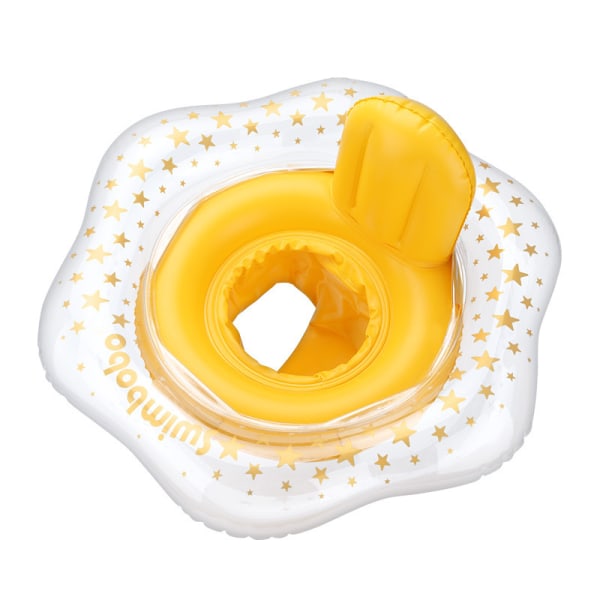 Baby Swimming Float Ring, oppblåsbar Baby Swim Float Pool Swim Ring, 0-6 år gammel og vekt 6-22 kg, gul + klar