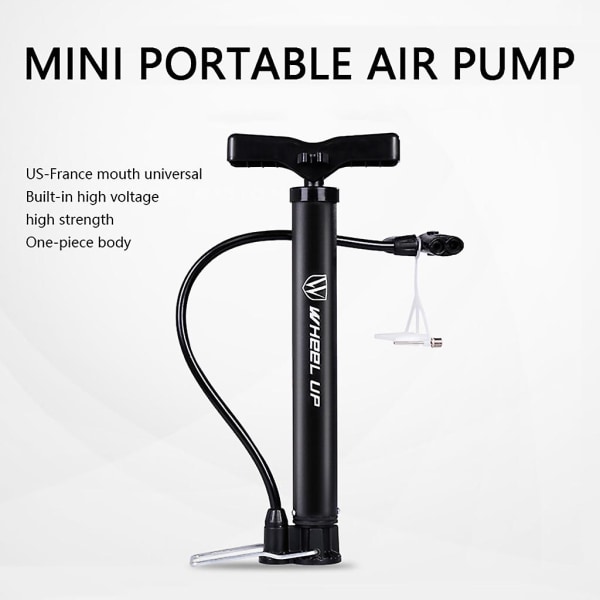 Mini-pyöräpumppu, kannettava polkupyörän rengaspumppu, mini-pyörän lattiapumppu, käsi- ja jalkakäyttöinen pyöräpumppu, venttiileillä, kaasuneulalla, maantiepyörille, maastopyörille, palloille, ilmapalloille