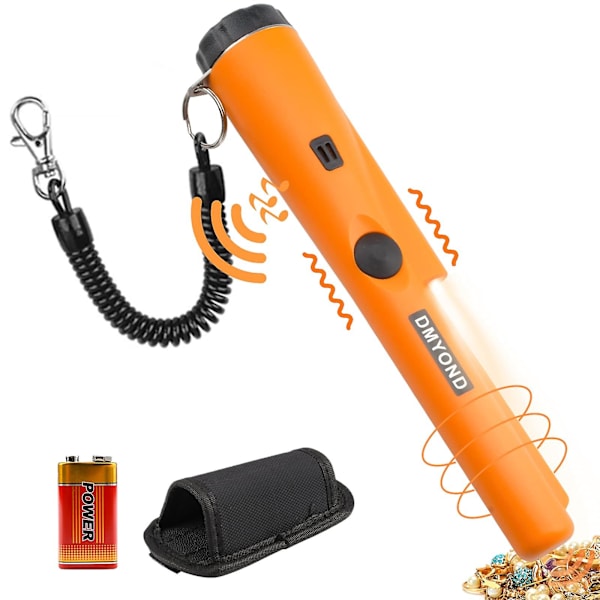 Metaldetektor Pinpointer, Professionel Vandtæt Håndholdt Pinpointer Wand, Søg Skatte Pinpointing Finder Probe Med 9v Batteri Og Led Til Adu