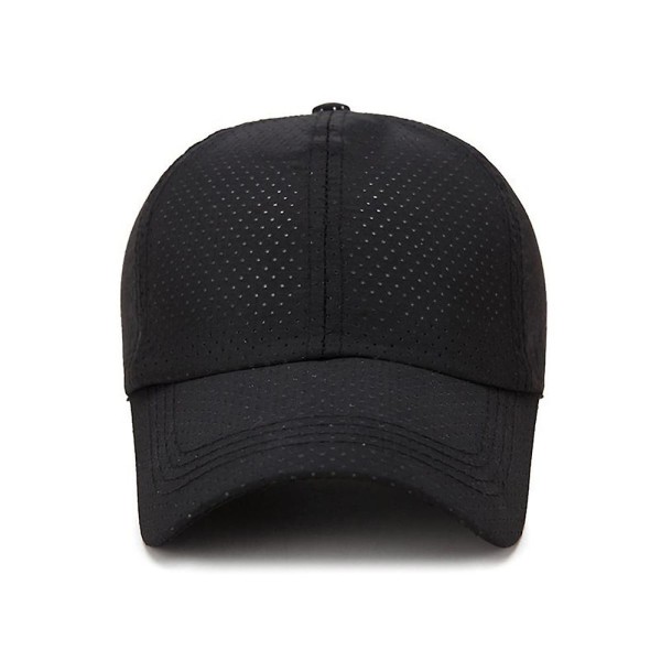 Mote Solid Mesh Baseball Cap Justerbar Solhatt Snapback for Kvinner Menn Gaver Black