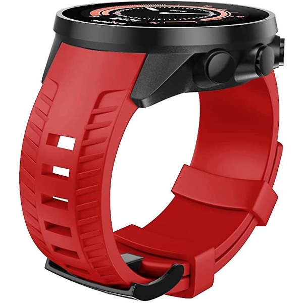 24 mm bred silikone urrem til Suunto 9 Baro 24 mm bånd Sport silikone urrem udskiftning til Suunto 9 Smartwatches bånd Red