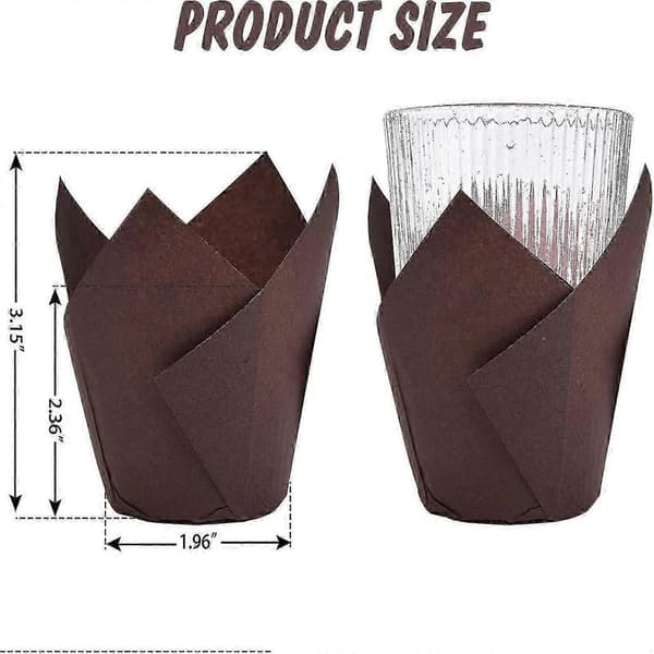 200 stk. tulipanformede cupcake-forme, bageforme, fedttætte muffin-forme, resistente cupcake-wrappers til bryllupper og fødselsdage white