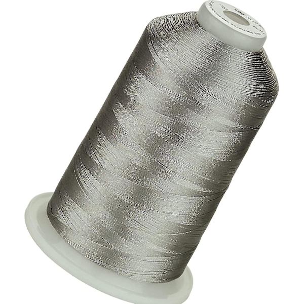 Broderigarn 5500 Yards Sølv 005, 40wt 100% Polyester Til Brother, Babylock, Janome, Singer, Pfaff, Husqvarna, Bernina Maskine