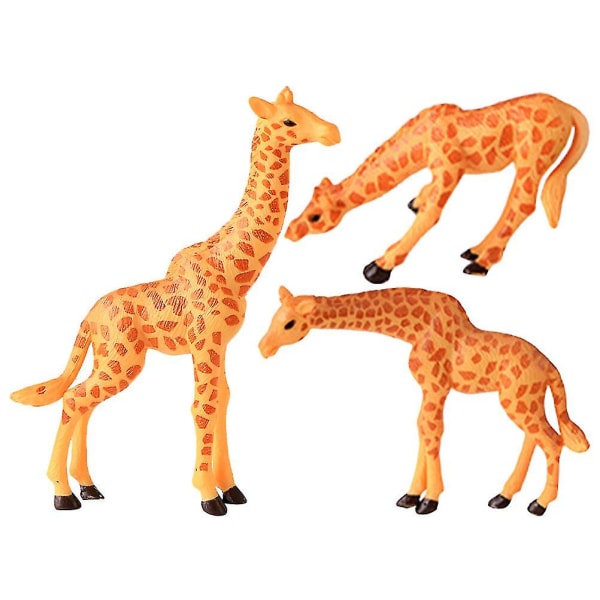 3 stk Elegant girafffigur Dekorativ giraffpynt Nydelig girafffigur skrivebordsdekorasjon
