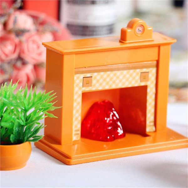 Miniatyr möbler leksak dockhus DIY dekoration tillbehör mini tillbehör öppen spis scen