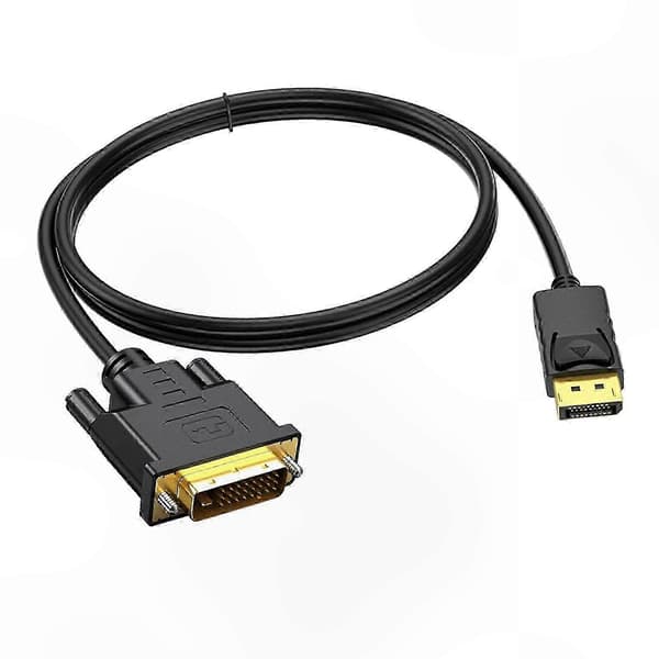 DVI til DisplayPort-adapterkabel til stationær computer og projektorforbindelse