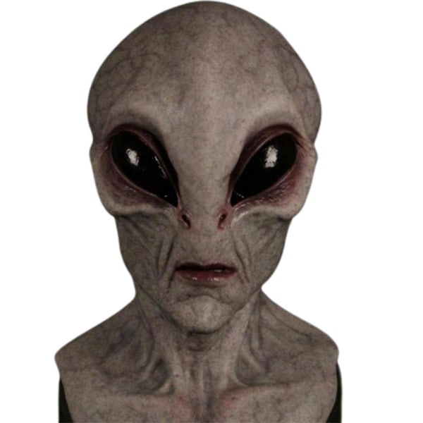 Alienmaske Hodeplagg Halloween Cosplay Festrekvisita Gray