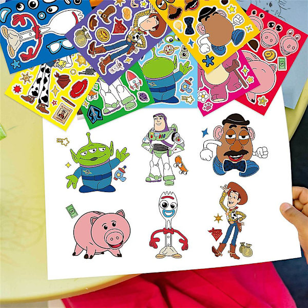 32 kpl DIY Toy Story Tee-se-itse-tarrat, sarjakuva hauskat tarrat tarrat askartelusetti lapsille leluja juhlien koristeluun, palkintolahjat