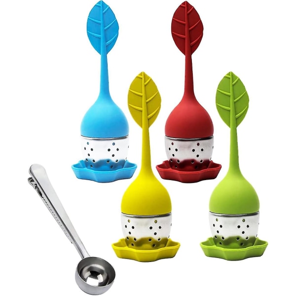 Leaf Shape Tea Infuser Set With Stainless Steel Clip