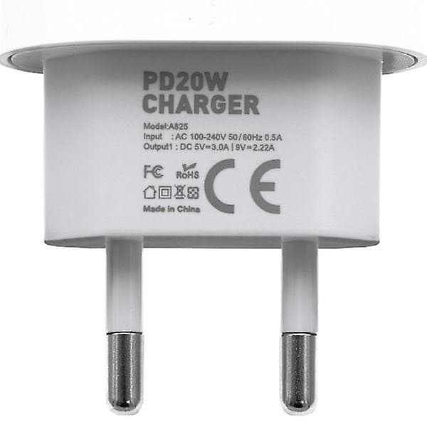 20W USB-C Hurtiglader & Kabelsett for iPhone - 4-pakning Hvit[JUN]