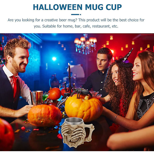 Skelet Resin Ølkrus Krus Tankard Kaffe Krus Kop til Halloween Bar Drikkevarer