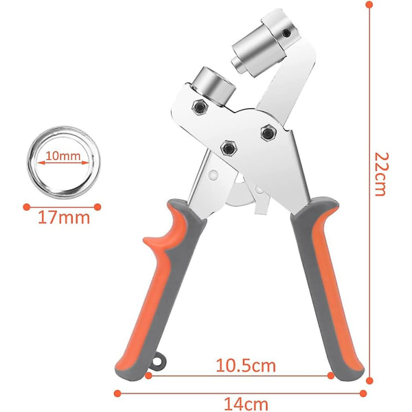 Öglettång, Professionell Ögletslagare Set Med 100 Stycken (inner 10mm) Metallöglor För Läder Tyg Presenning Pvc Gardiner Mejsel
