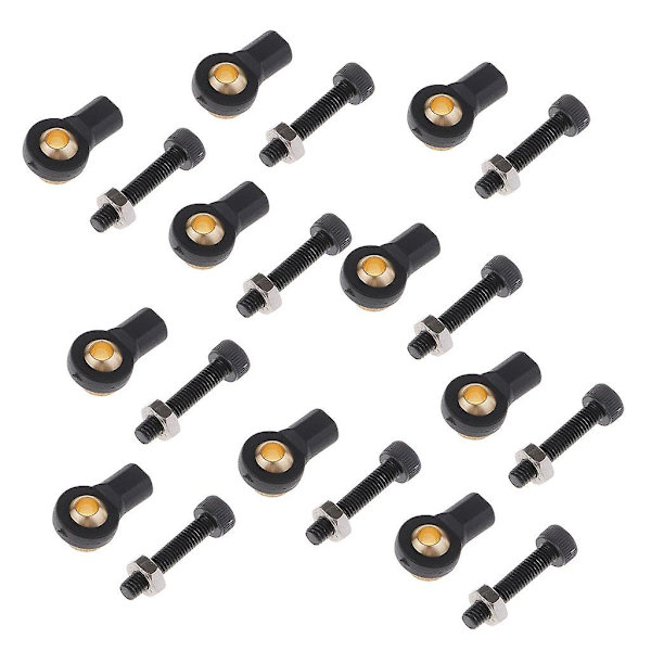 10 stk M3 metallkulehodeholder stangende kuleledd for Rc-bil 3xh6xl20mmxm3