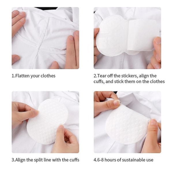 100 st/set Underarm Pads Klänning Kläder Perspiration Deodorant Pads Armhåla Care Sweat Absorbent Pads Deodorant För Kvinnor Män